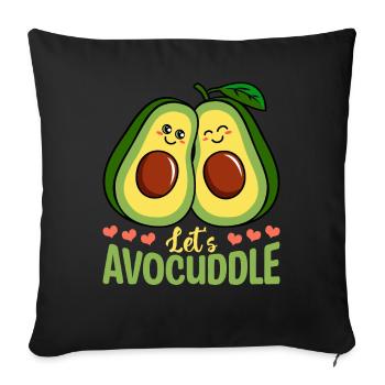 Avocuddle Guacamole Avocado Lovers Avocados - Sofa pillowcase 17,3'' x 17,3'' (45 x 45 cm) - black - Front
