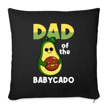 Papa of Babycado Guacamole avocado lover - Sofa pillowcase 17,3'' x 17,3'' (45 x 45 cm) - black - Front