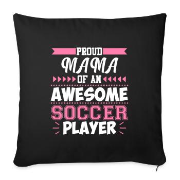 Mama Of Awesome Football Player Sports - Housse de coussin décorative 45 x 45 cm - noir - Devant