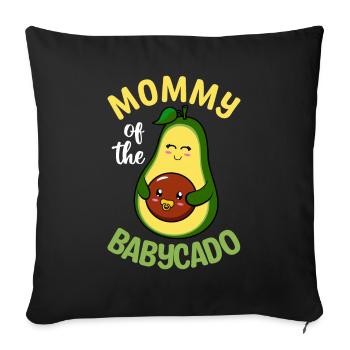 Mami of Babycado Guacamole avocado lovers - Sofa pillowcase 17,3'' x 17,3'' (45 x 45 cm) - black - Front