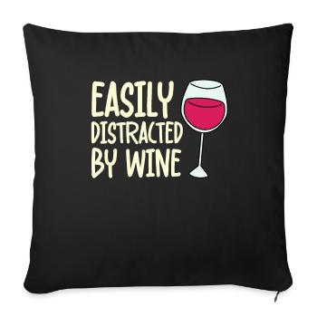 Abgelenkt Durch Wein Trinkende - Sofakissenbezug 45 x 45 cm - Schwarz - Vorne