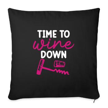 Il est temps de boire du vin aux buveurs - Housse de coussin décorative 45 x 45 cm - noir - Devant