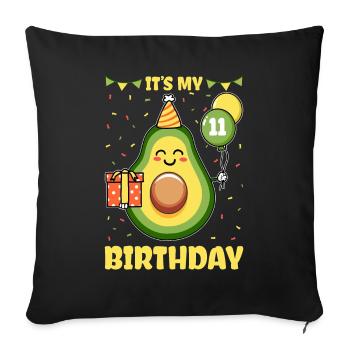 Avocado lover 11th birthday guacamole - Sofa pillowcase 17,3'' x 17,3'' (45 x 45 cm) - black - Front