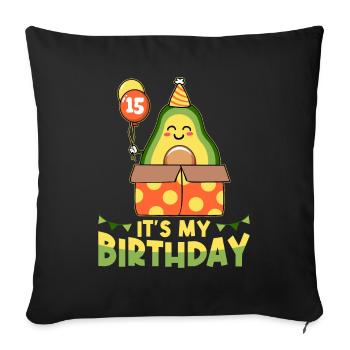 Avocado lover 15th birthday guacamole - Sofa pillowcase 17,3'' x 17,3'' (45 x 45 cm) - black - Front