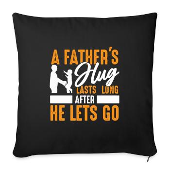 L’étreinte de papa dure longtemps après la fête des pères - Housse de coussin décorative 45 x 45 cm - noir - Devant