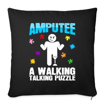 Conférencier de marche pour amputés - Housse de coussin décorative 45 x 45 cm - noir - Devant