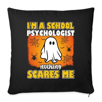 Je suis psychologue scolaire psychologie - Housse de coussin décorative 45 x 45 cm - noir - Devant