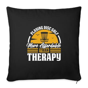 Jouer au disc golf de golf Fin de partie - Housse de coussin décorative 45 x 45 cm - noir - Devant