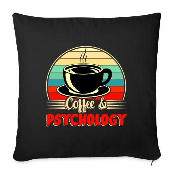 Café et psychologie Professeur de psychologie - Housse de coussin décorative 45 x 45 cm - noir - Devant