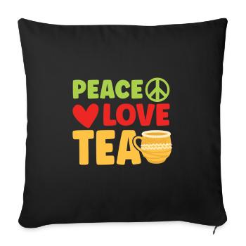 Peace Love Tea Chai Drinker Tea Lovers Chai - Sofa pillowcase 17,3'' x 17,3'' (45 x 45 cm) - black - Front