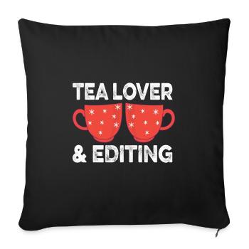 Tea lovers and chai drinkers Chai Tea Party - Sofa pillowcase 17,3'' x 17,3'' (45 x 45 cm) - black - Front