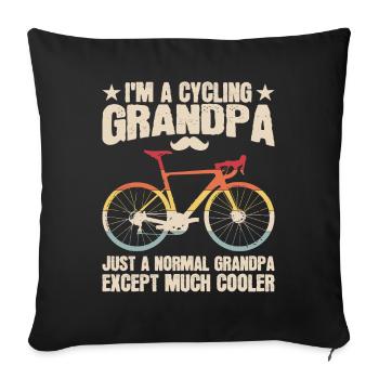 Grand-père cycliste Amateurs de vélo Cyclistes - Housse de coussin décorative 45 x 45 cm - noir - Devant