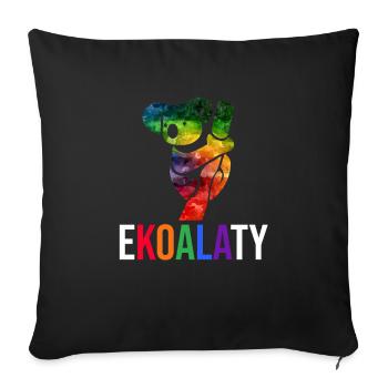 Mois de la fierté LGBTQ lesbienne gay d’Ekoalaty - Housse de coussin décorative 45 x 45 cm - noir - Devant