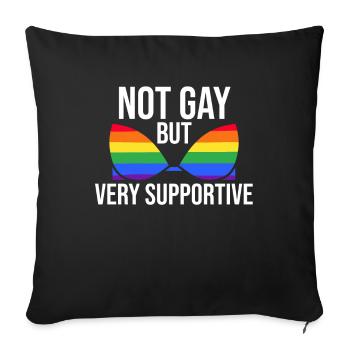 Droits du mois de la fierté LGBTQ non gaie des lesbiennes - Housse de coussin décorative 45 x 45 cm - noir - Devant