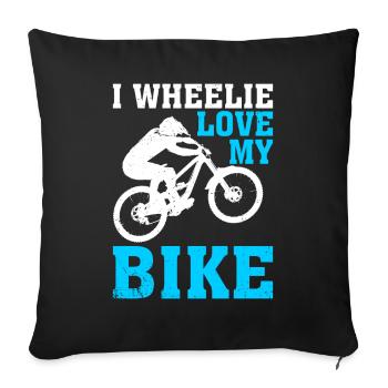 Love My Bike Bike Cycling Lovers - Sofa pillowcase 17,3'' x 17,3'' (45 x 45 cm) - black - Front