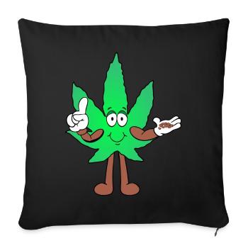 Der Bloom - Weed Cannabis Stoned Hanf Marihuana - Sofakissenbezug 45 x 45 cm - Schwarz - Vorne