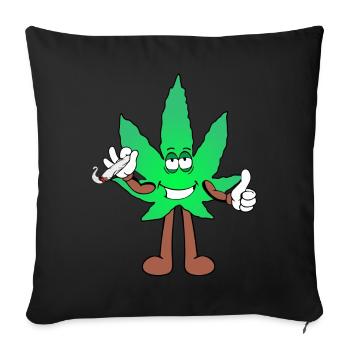 Der Bloom - Weed Cannabis Stoned Hanf Marihuana - Sofakissenbezug 45 x 45 cm - Schwarz - Vorne