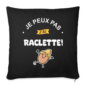 Je peux pas j ai Raclette - Housse de coussin décorative 45 x 45 cm - noir - Devant