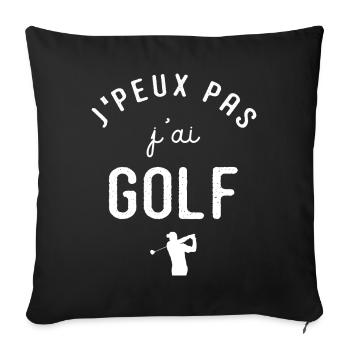 Golf Je peux pas j'ai Golf golfeur sport - Housse de coussin décorative 45 x 45 cm - noir - Devant