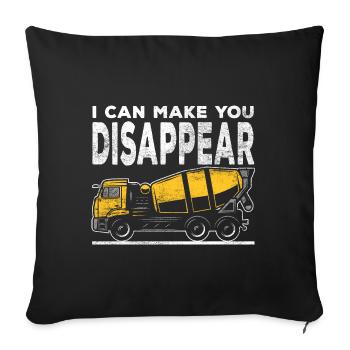 Chauffeur de camion de béton sarcastique travailleur de la construction - Housse de coussin décorative 45 x 45 cm - noir - Devant