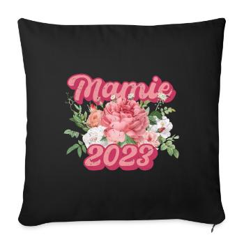 Mamie 2023 - Housse de coussin décorative 45 x 45 cm - noir - Devant
