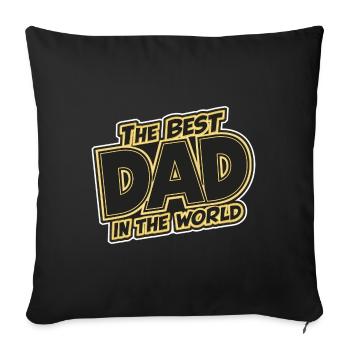 Meilleur papa papa du monde - Anniversaire de la fête des pères - Housse de coussin décorative 45 x 45 cm - noir - Devant