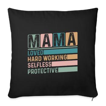 Maman Fête des Mères Aimée, altruiste, protectrice - Housse de coussin décorative 45 x 45 cm - noir - Devant