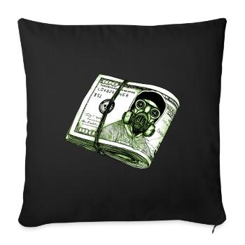 Gas Mask Dollar - Sofa pillowcase 17,3'' x 17,3'' (45 x 45 cm) - black - Front