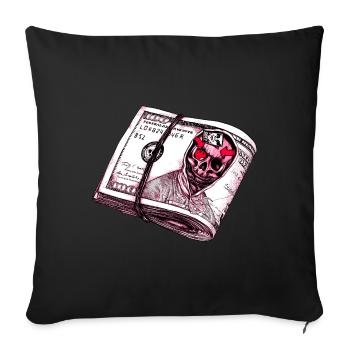 Crâne Dollar - Housse de coussin décorative 45 x 45 cm - noir - Devant