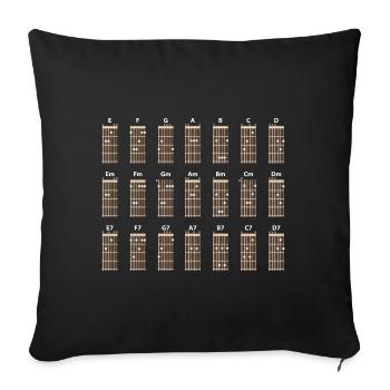 Guitar Chord Chart Sheet Music Teacher - Sofa pillowcase 17,3'' x 17,3'' (45 x 45 cm) - black - Front