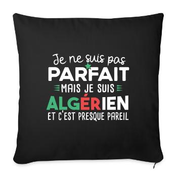 Algérien homme fier. Algérie. Cadeau t-shirt pays - Housse de coussin décorative 45 x 45 cm - noir - Devant