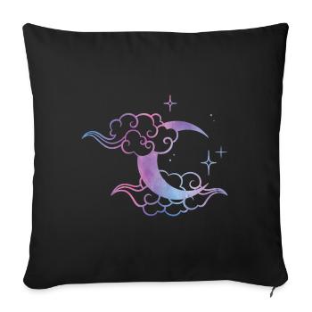Pastell Goth Mond Niedlicher Mond Kunst - Sofakissenbezug 45 x 45 cm - Schwarz - Vorne