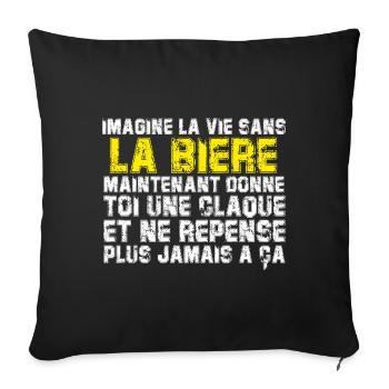 IMAGINE LA VIE SANS LA BIÈRE - Housse de coussin décorative 45 x 45 cm - noir - Devant