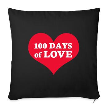 100 jours d’amour - Housse de coussin décorative 45 x 45 cm - noir - Devant
