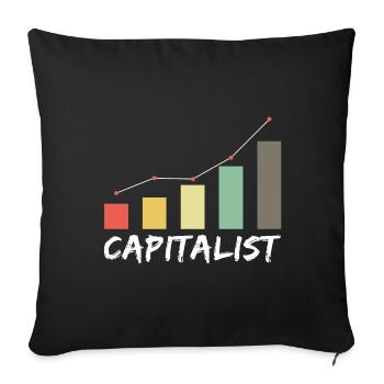 Capitaliste - Kapitalist Geld Money Börse Exchange - Housse de coussin décorative 45 x 45 cm - noir - Devant