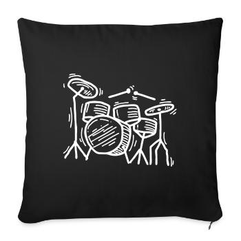 Batterie Drummer - Sofa pillowcase 17,3'' x 17,3'' (45 x 45 cm) - black - Front