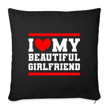 Paare Liebe Herz Freund Geschenkidee Beziehung - Sofakissenbezug 45 x 45 cm - Schwarz - Vorne