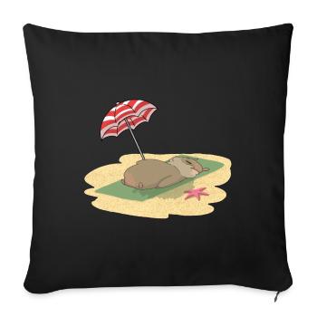 Hamsters on the beach sunbathing - Sofa pillowcase 17,3'' x 17,3'' (45 x 45 cm) - black - Front