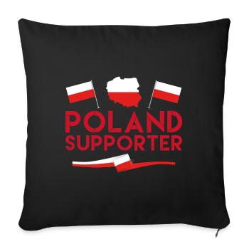 Fan of poland supporter. Supporter from Poland. - Sofa pillowcase 17,3'' x 17,3'' (45 x 45 cm) - black - Front