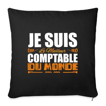 Je Suis Le Meilleur Comptable Du Monde Idée Cadeau - Housse de coussin décorative 45 x 45 cm - noir - Devant