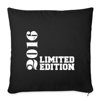 Édition limitée 2016, cadeau d’anniversaire 2016 - Housse de coussin décorative 45 x 45 cm - noir - Devant