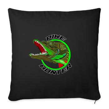 Pike hunter - Sofa pillowcase 17,3'' x 17,3'' (45 x 45 cm) - black - Front