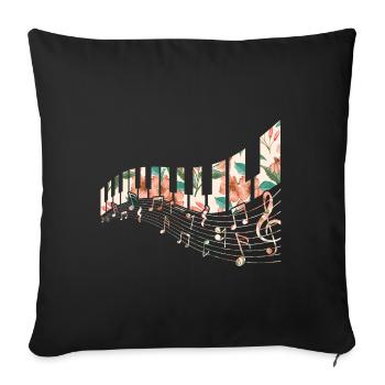 Piano Keys Blume Keyboard Player Music Teacher - Sofa pillowcase 17,3'' x 17,3'' (45 x 45 cm) - black - Front