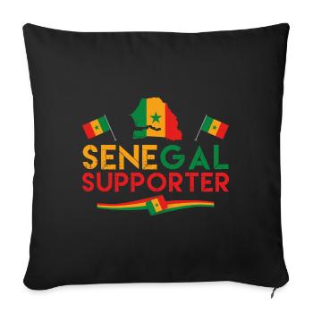 Fan the Lions of Teranga. Supporter of Senegal. - Sofa pillowcase 17,3'' x 17,3'' (45 x 45 cm) - black - Front