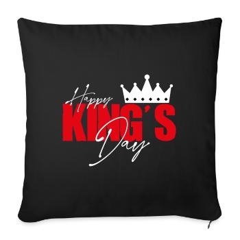 Happy king's day. Kings Day. King for a day. - Sofa pillowcase 17,3'' x 17,3'' (45 x 45 cm) - black - Front