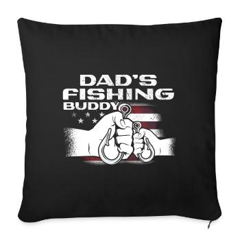 Fishing Angler Father Son Dad's Fishing Buddy - Sofa pillowcase 17,3'' x 17,3'' (45 x 45 cm) - black - Front