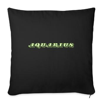 Logo "Verseau" - Housse de coussin décorative 45 x 45 cm - noir - Devant
