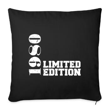 Édition limitée 1980, cadeau d’anniversaire 1980 - Housse de coussin décorative 45 x 45 cm - noir - Devant