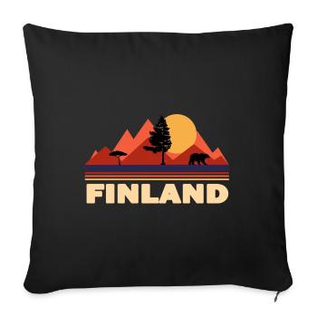Finlande - Housse de coussin décorative 45 x 45 cm - noir - Devant