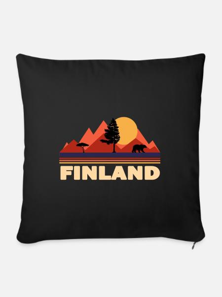 finnland - Sofakissenbezug 45 x 45 cm - Schwarz